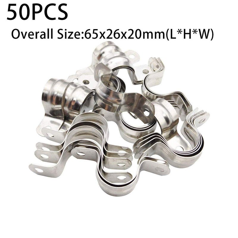 Nge 3/4inch Rigid Pipe Strap Clamp-Two Hole Strap-U Bracket Tube Clip-Stainless Steel Heavy Duty Pipe Fasten Holder-Secures Conduitï¼Œ50Pcsï¼ˆ25mm) - Image 4